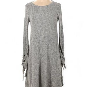 Elegant Gray Long Sleeve Dress